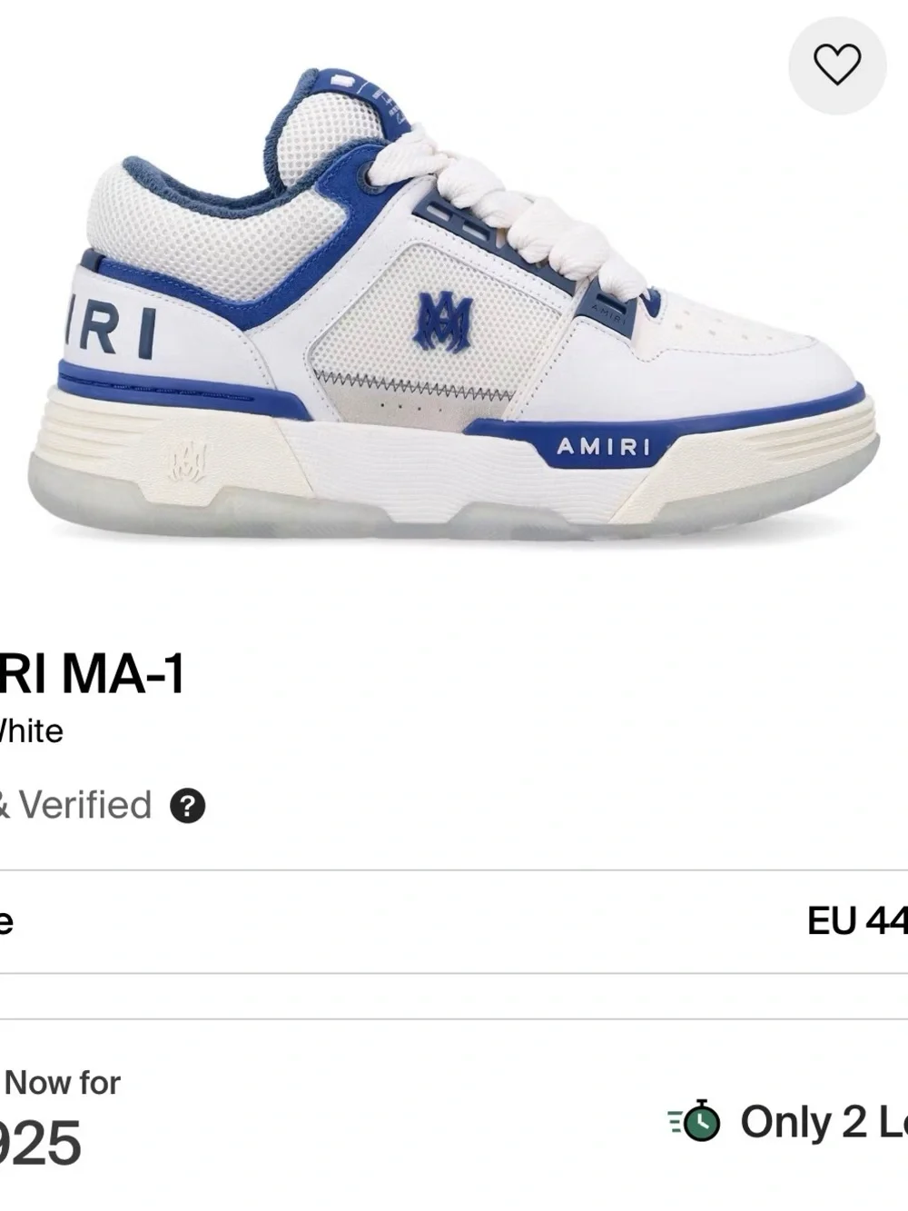 AMIRI Men’s Cream & Blue Low-Top Sneakers